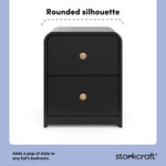 Santos black 2 drawer nightstand style callout