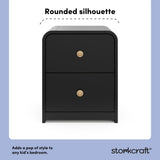 Santos black 2 drawer nightstand style callout