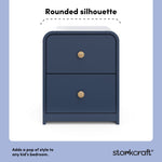 Santos midnight blue 2 drawer nightstand style callout