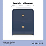 Santos midnight blue 2 drawer nightstand style callout