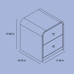 Santos 2 drawer nightstand drawing with dimensions