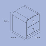 Santos 2 drawer nightstand drawing with dimensions