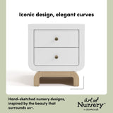 Santorini white with driftwood 2 drawer nightstand style callout