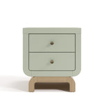 Santorini sage with driftwood 2 drawer nightstand front view