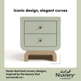Santorini sage with driftwood 2 drawer nightstand style callout