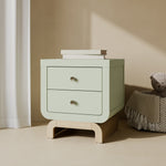 Santorini sage with driftwood 2 drawer nightstand in kids room