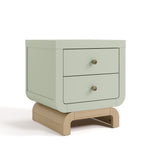 Santorini sage with driftwood 2 drawer nightstand angle view
