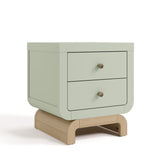 Santorini sage with driftwood 2 drawer nightstand angle view