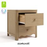 Casablanca driftwood 2 drawer nightstand with GGG and PTPA logo on top left