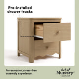 Casablanca driftwood 2 drawer nightstand pre-installed drawer tracks callout
