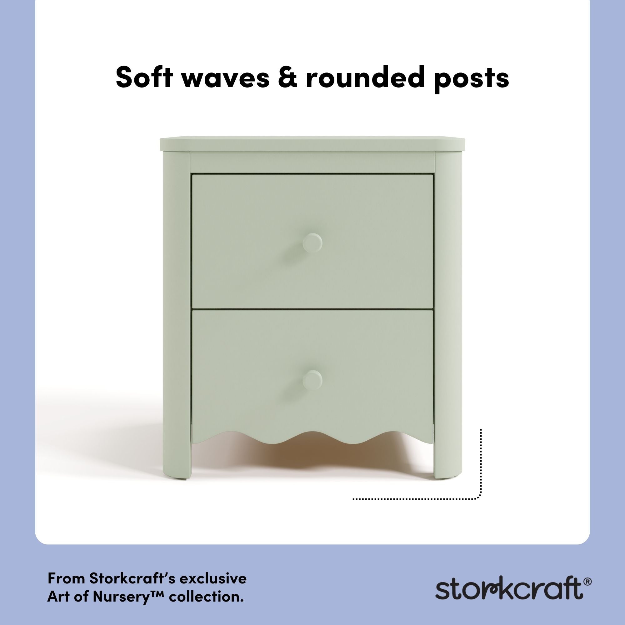 Casablanca sage 2 drawer nightstand style callout