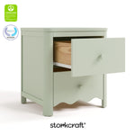 Casablanca sage 2 drawer nightstand with GGG and PTPA logo on top left