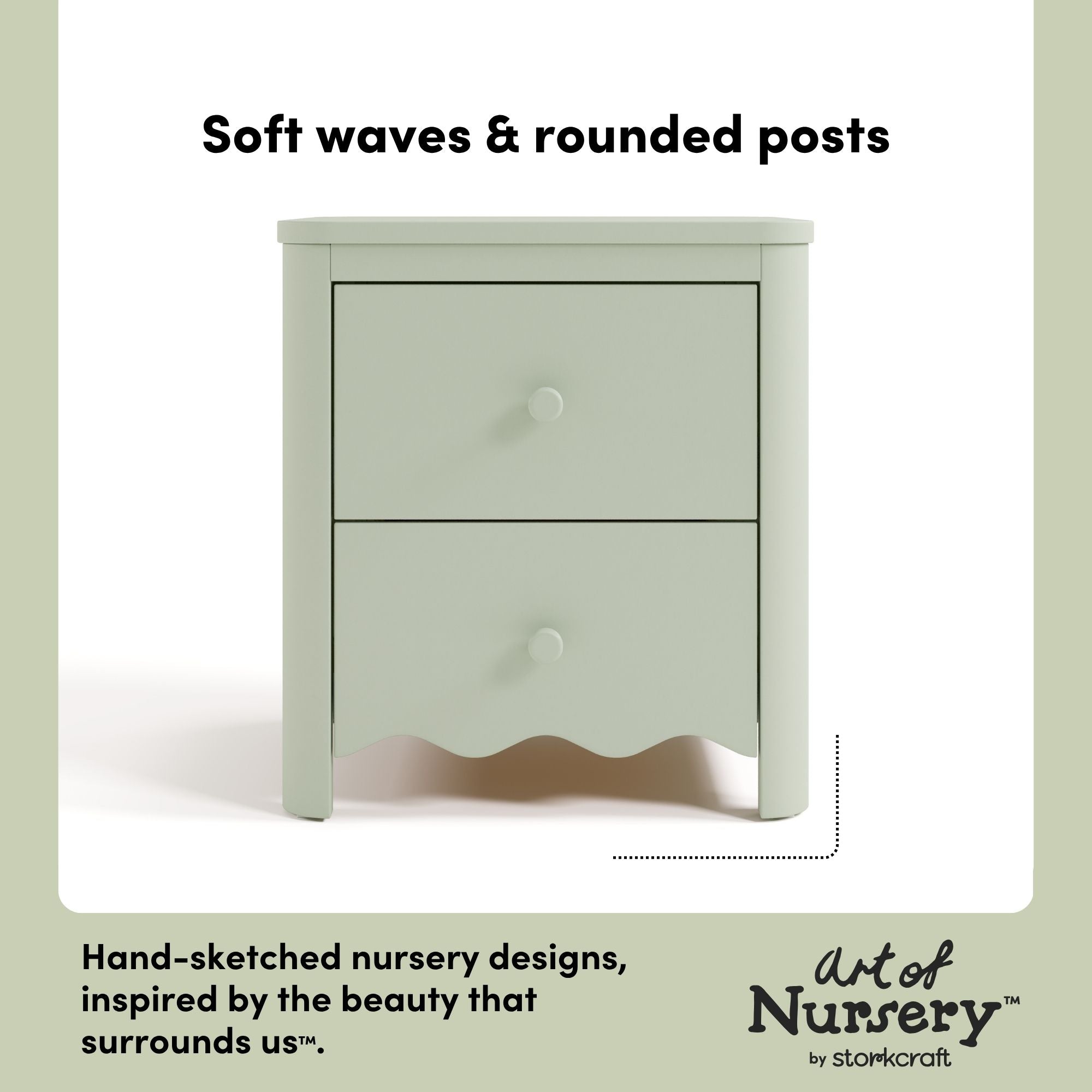 Casablanca sage 2 drawer nightstand style callout