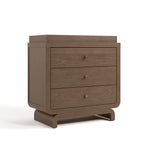 Santorini hazelnut 3 drawer chest with changing topper angle view