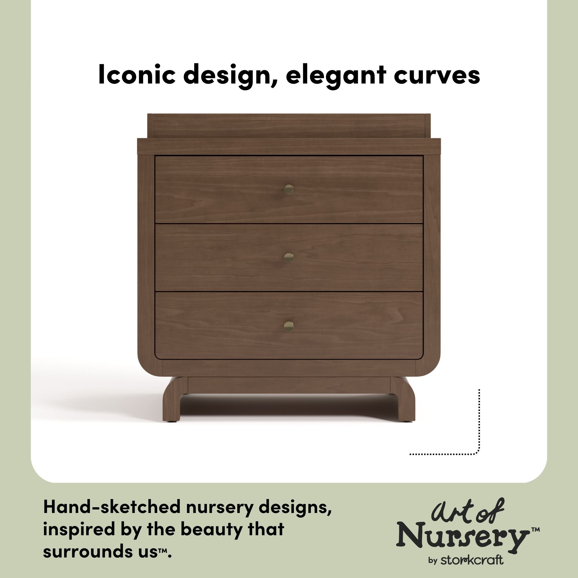 Santorini hazelnut 3 drawer chest with changing topper style callout
