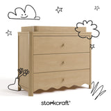 Casablanca driftwood 3 drawer chest with changing topper with black doodles overlaid on image