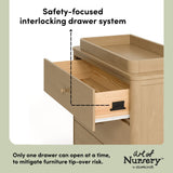 Casablanca driftwood 3 drawer chest with changing topper interlocking drawers callout