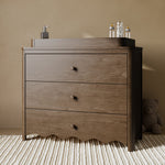 Casablanca hazelnut 3 drawer chest with topper in nursery