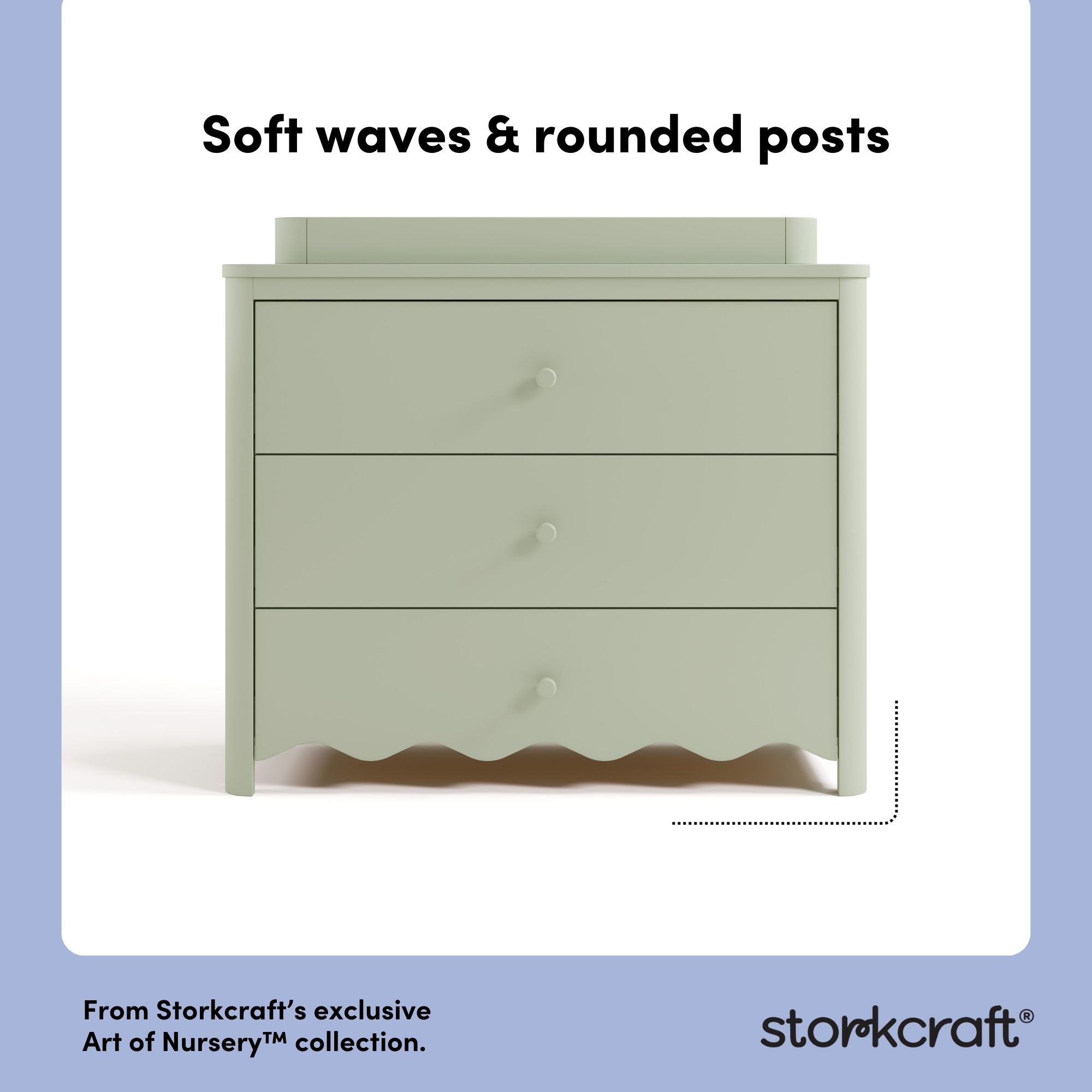 Casablanca sage 3 drawer chest with changing topper style callout