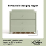 Casablanca sage 3 drawer chest with changing topper removable topper callout