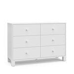 Angled view of white dresser