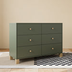 California olive with driftwood 6 drawer dresser in a nursery