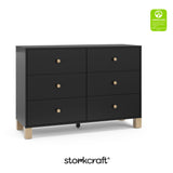 California black with driftwood 6 drawer dresser with GGG logo on top right