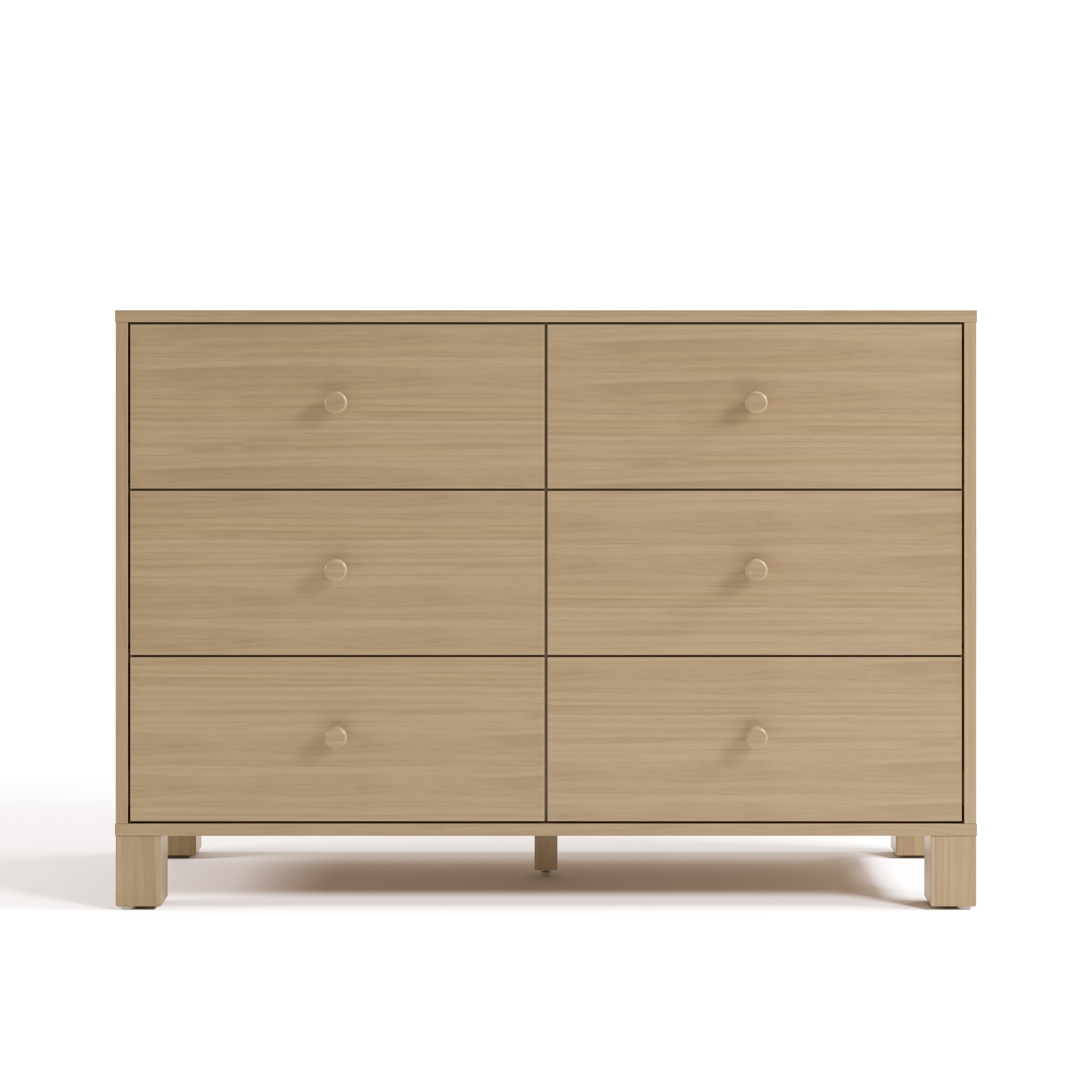 California driftwood 6 drawer dresser front view