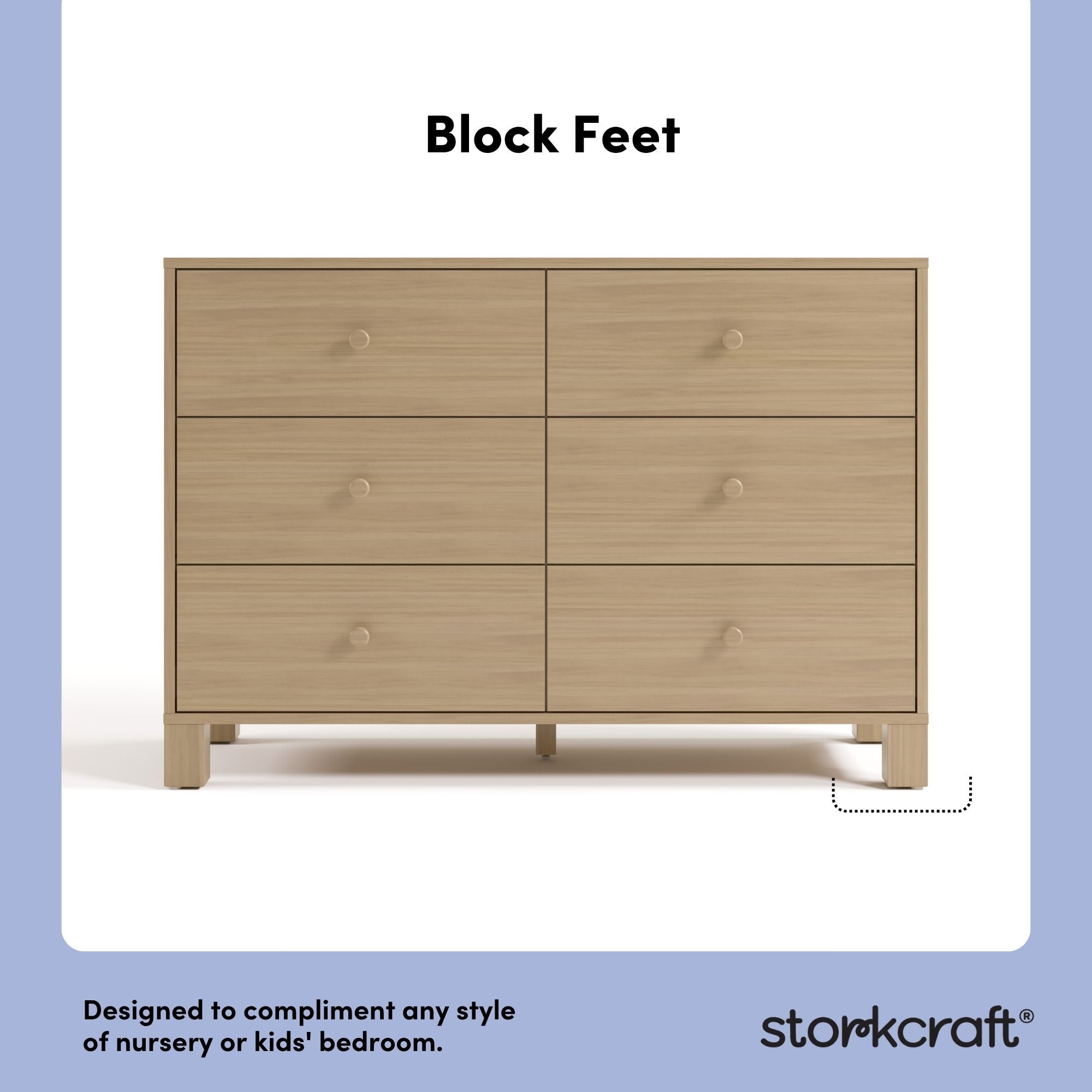 California driftwood 6 drawer dresser style callout