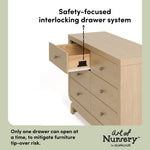 Santorini driftwood 6 drawer dresser interlocking drawers callout