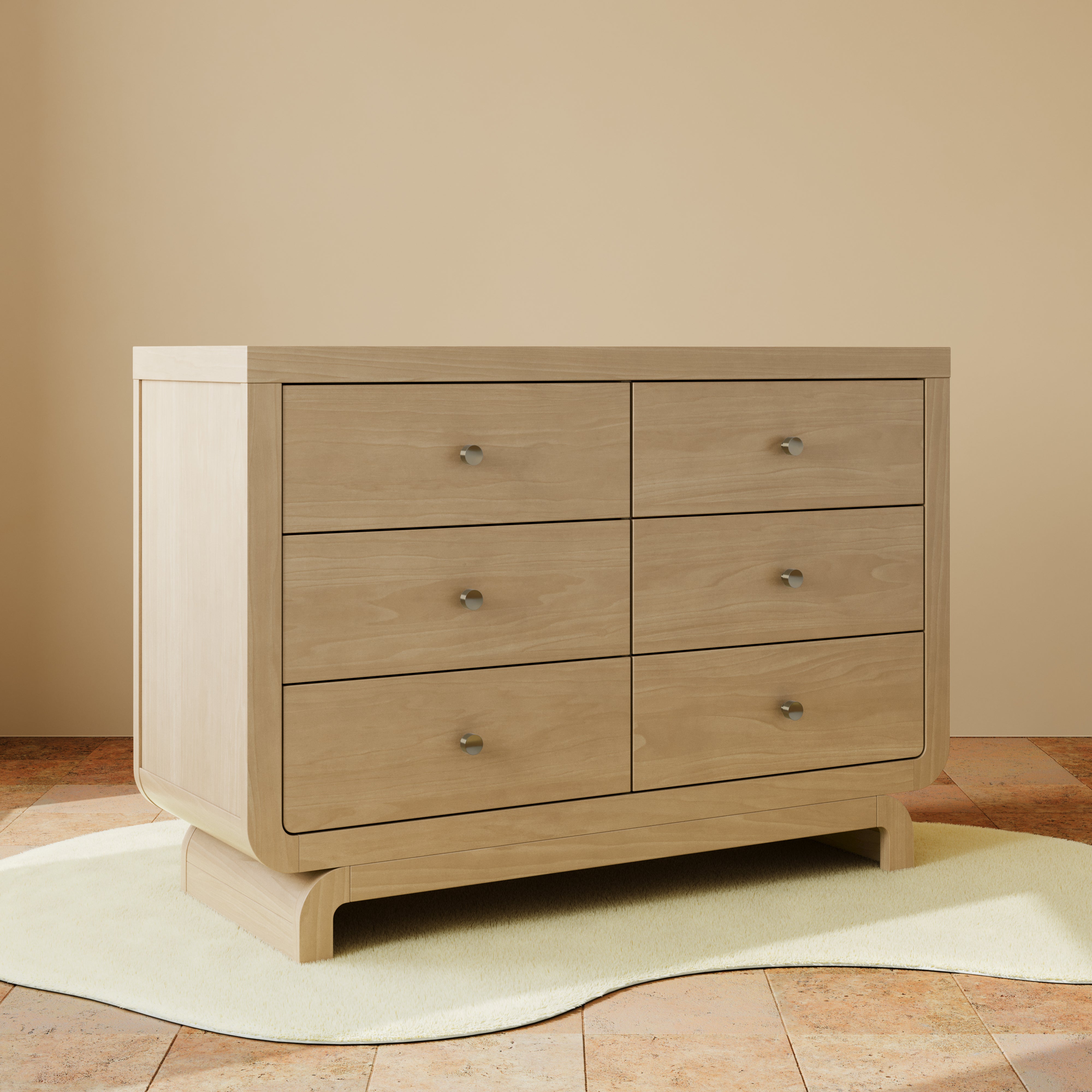 Santorini driftwood 6 drawer dresser in a nursery