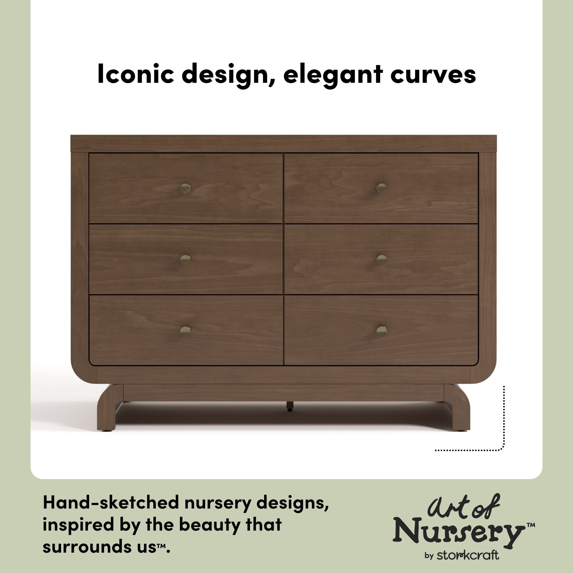 Santorini hazelnut 6 drawer dresser style callout