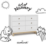 Santorini white with driftwood 6 drawer dresser with black doodles overlaid on image