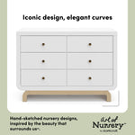 Santorini white with driftwood 6 drawer dresser style callout