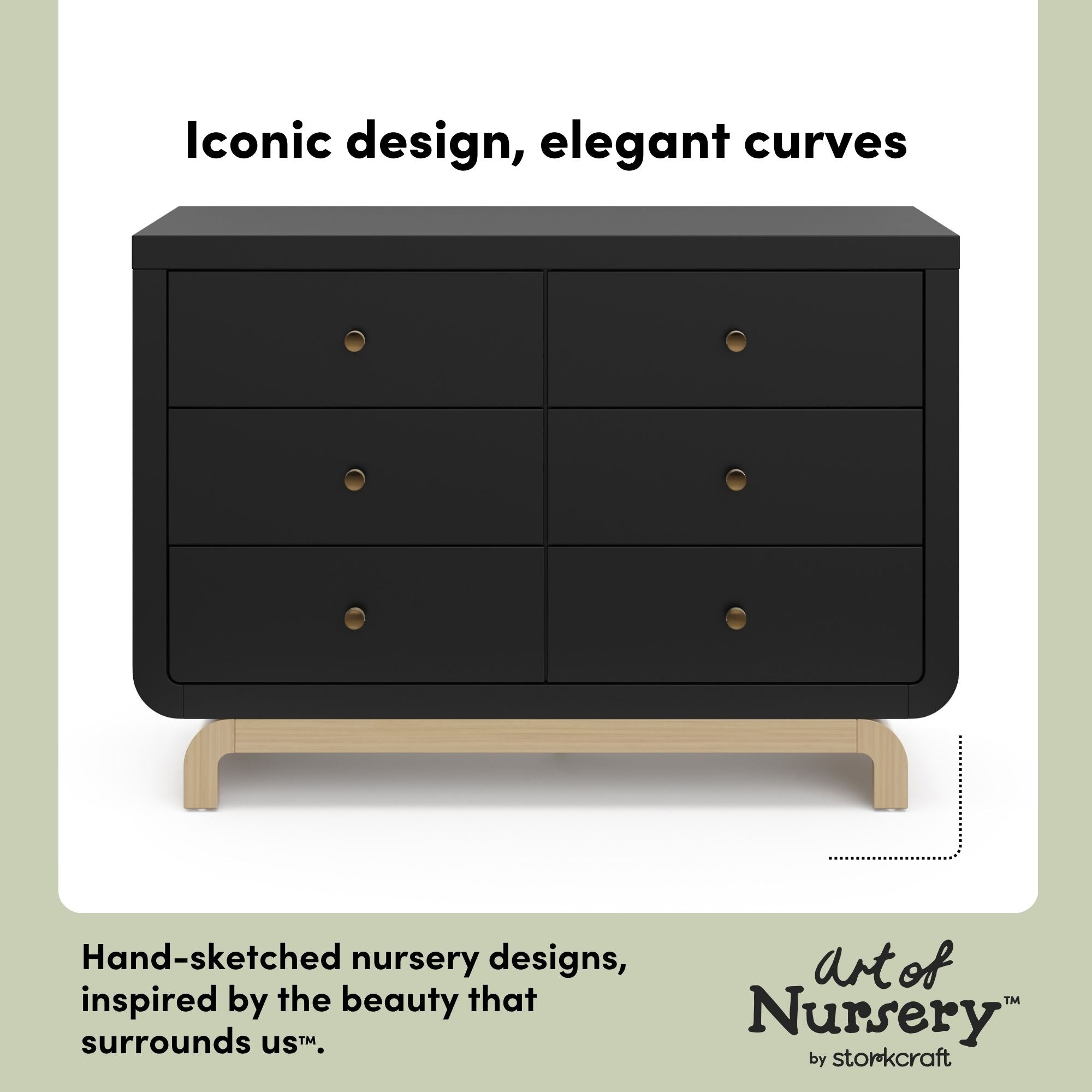 Santorini black with driftwood 6 drawer dresser style callout
