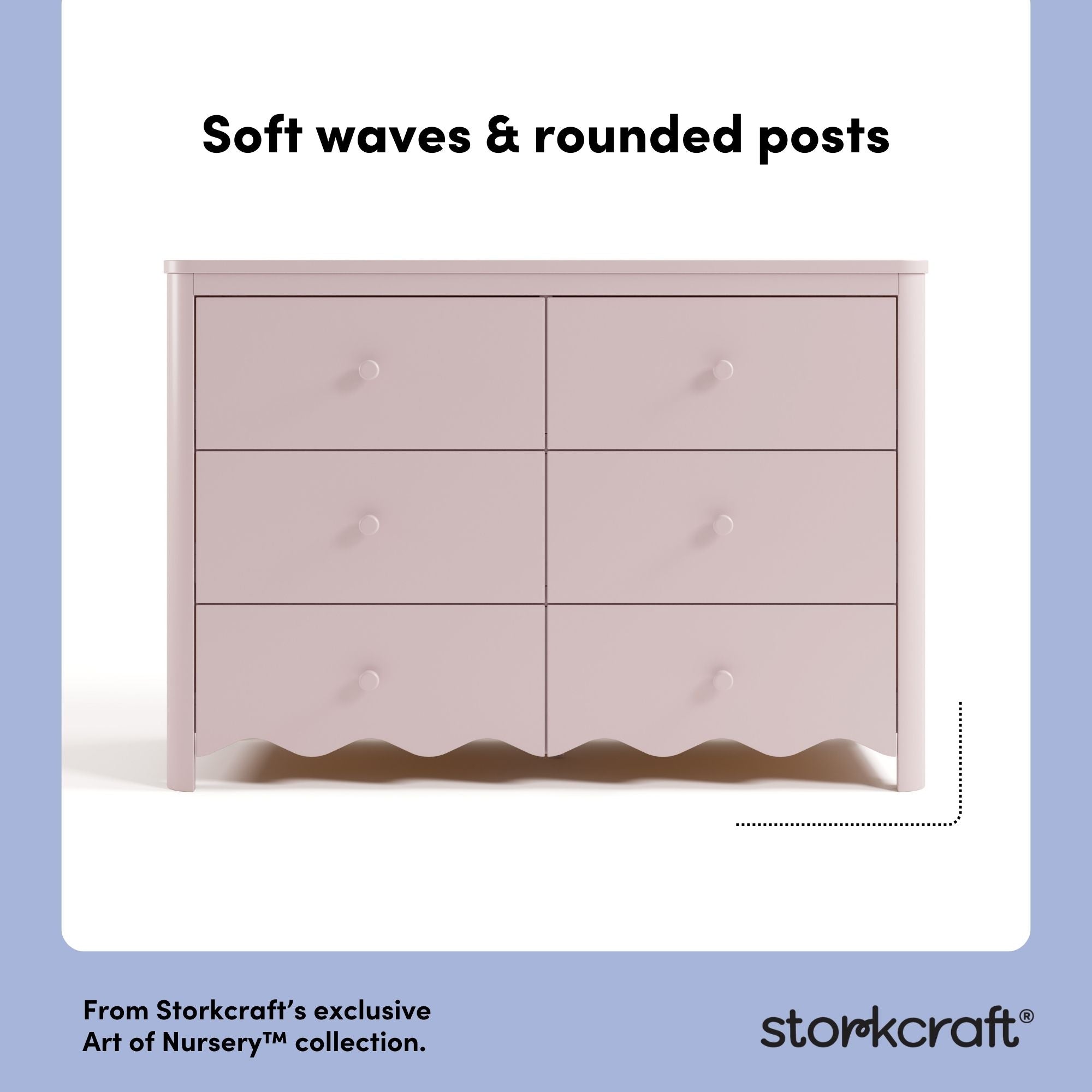 Casablanca blush 6 drawer dresser style callout