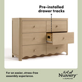 Casablanca driftwood 6 drawer dresser pre-installed drawer tracks callout