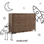 Casablanca hazelnut 6 drawer dresser with black doodles overlaid on image