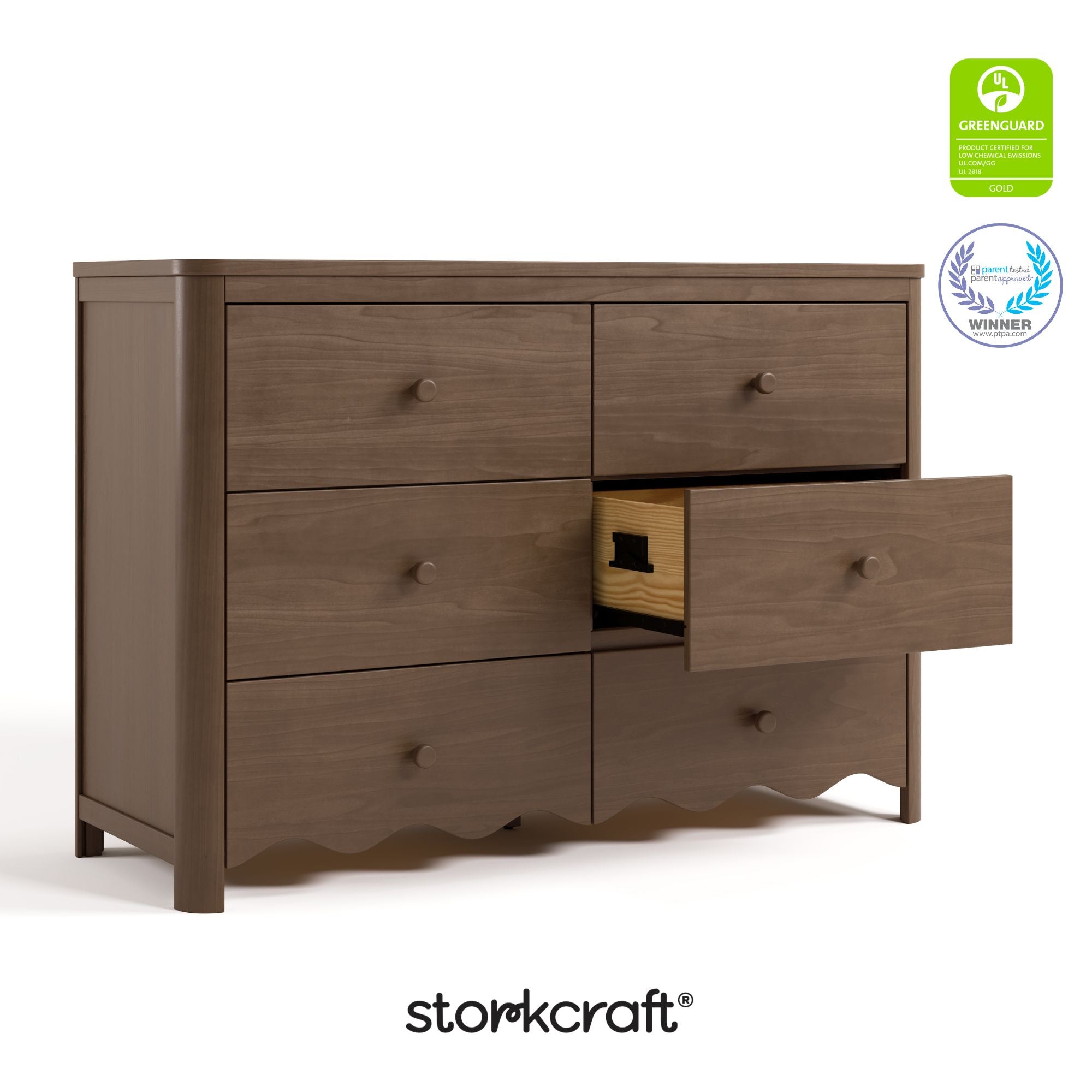 Casablanca hazelnut 6 drawer dresser with GGG and PTPA logo on top right