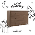 Casablanca hazelnut 6 drawer dresser with black doodles overlaid on image