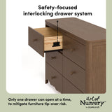 Casablanca hazelnut 6 drawer dresser interlocking drawers callout