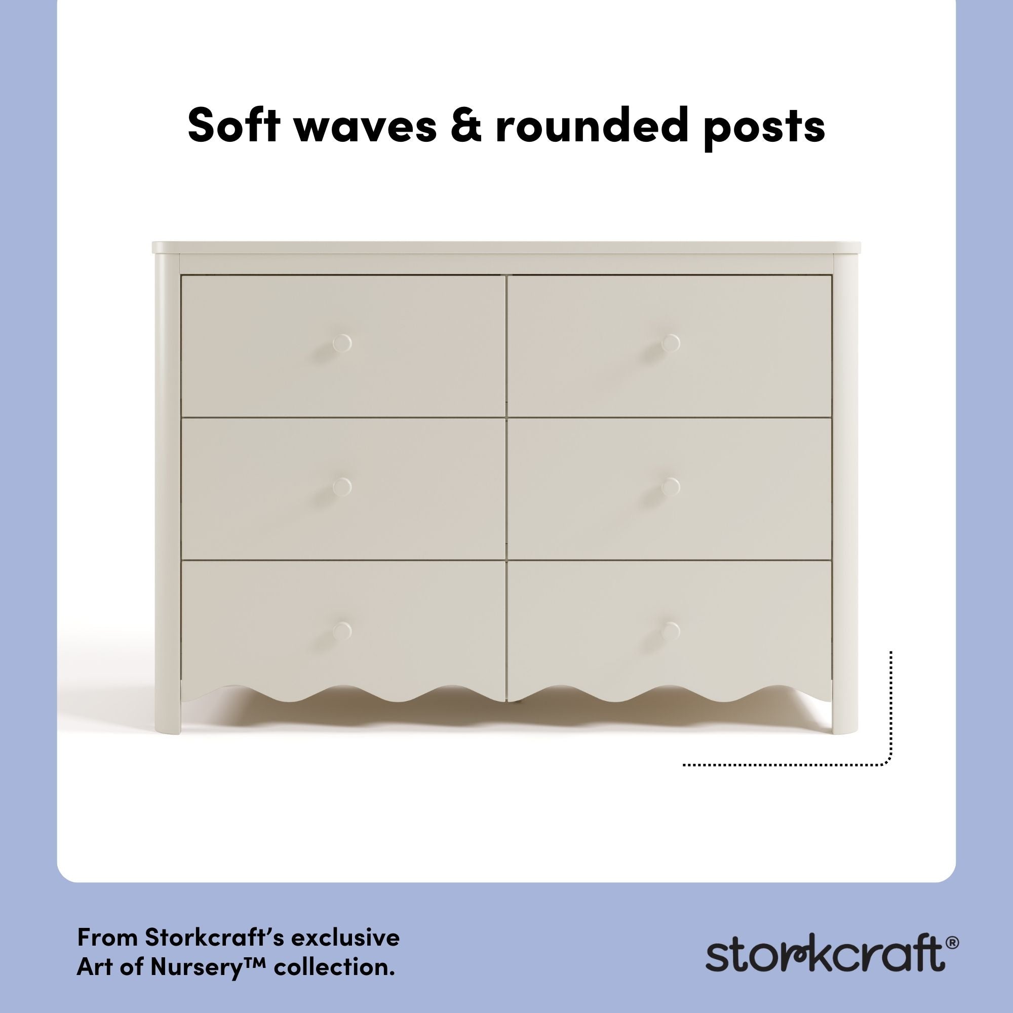 Casablanca frosted oat 6 drawer dresser style callout