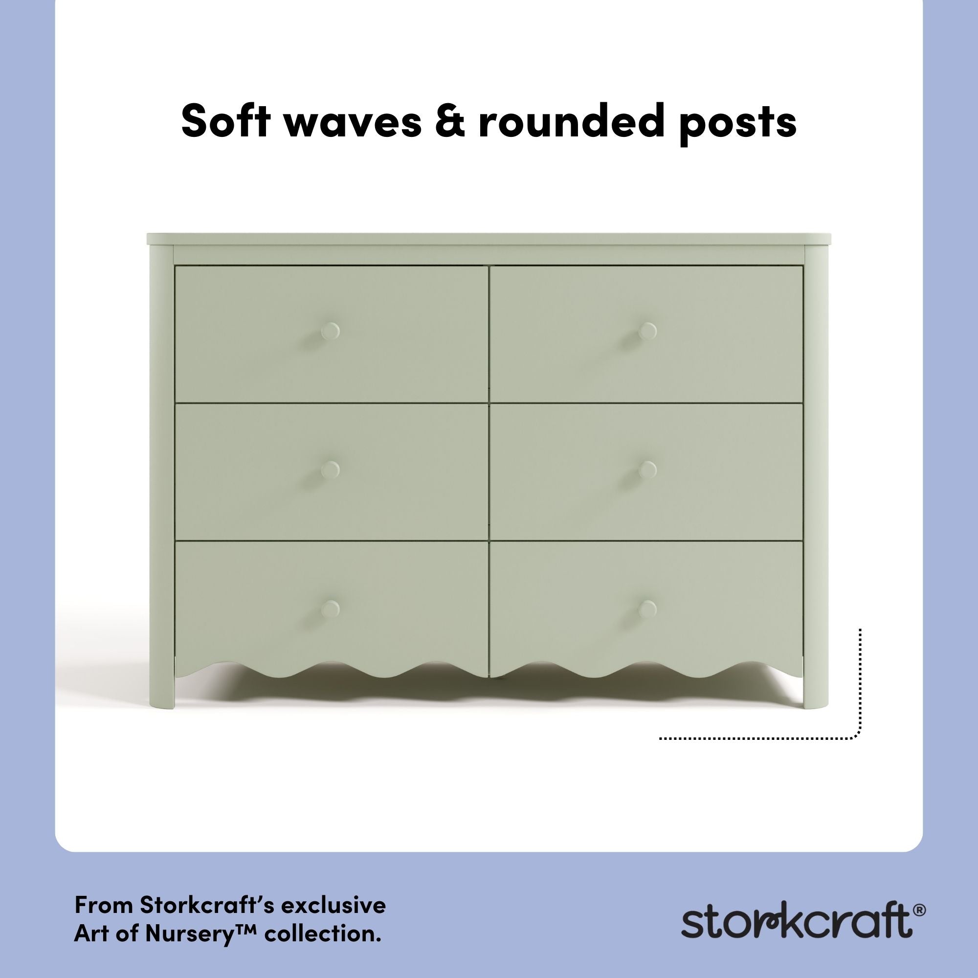 Casablanca sage 6 drawer dresser style callout