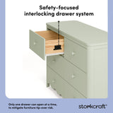 Casablanca sage 6 drawer dresser interlocking drawers callout