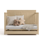 Hadley driftwood crib with drawer converted to daybed