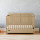 Hadley driftwood crib with drawer in nursery