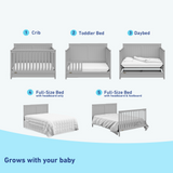 pebble gray crib with drawer's graphic conversions
