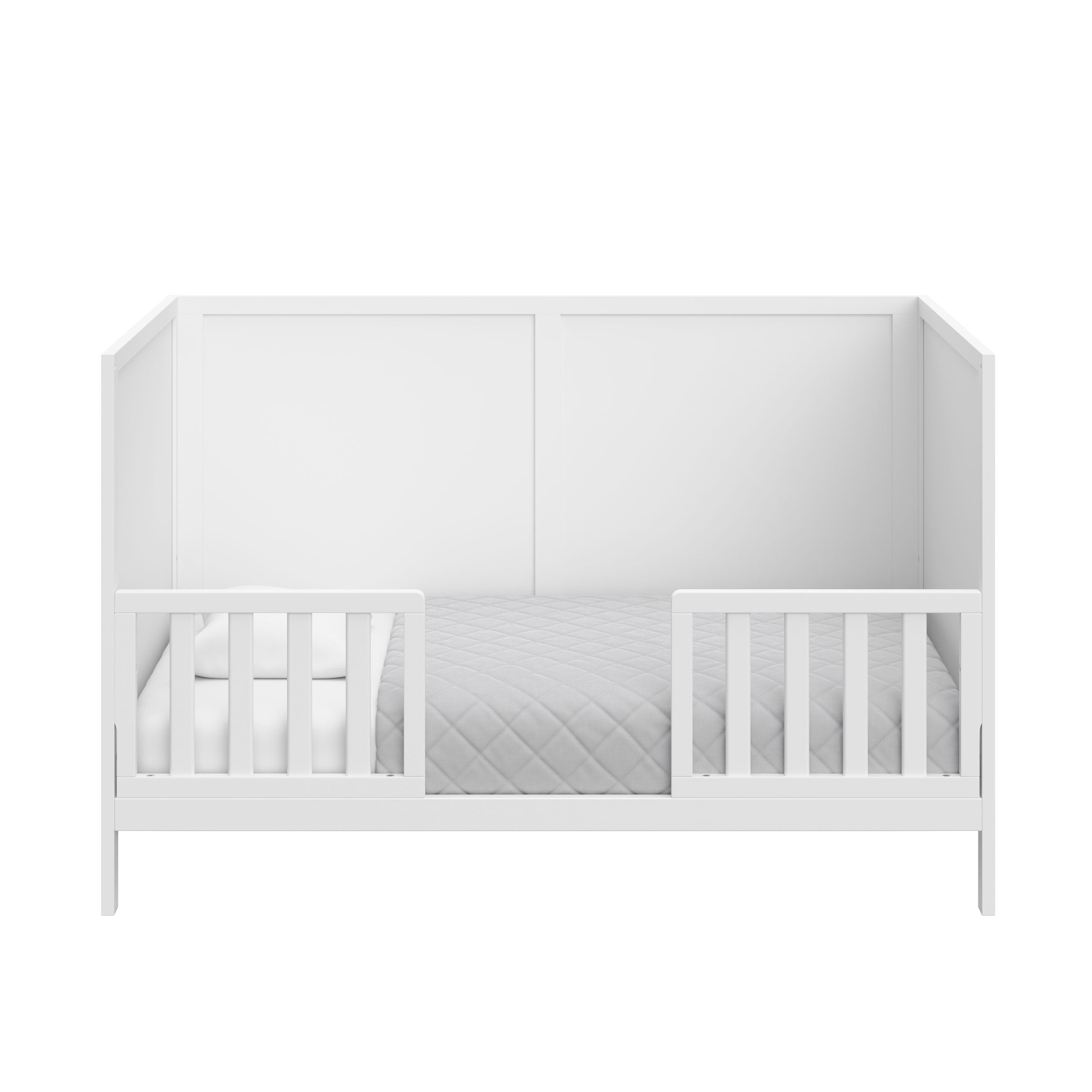 Theo white crib converted to toddler bed
