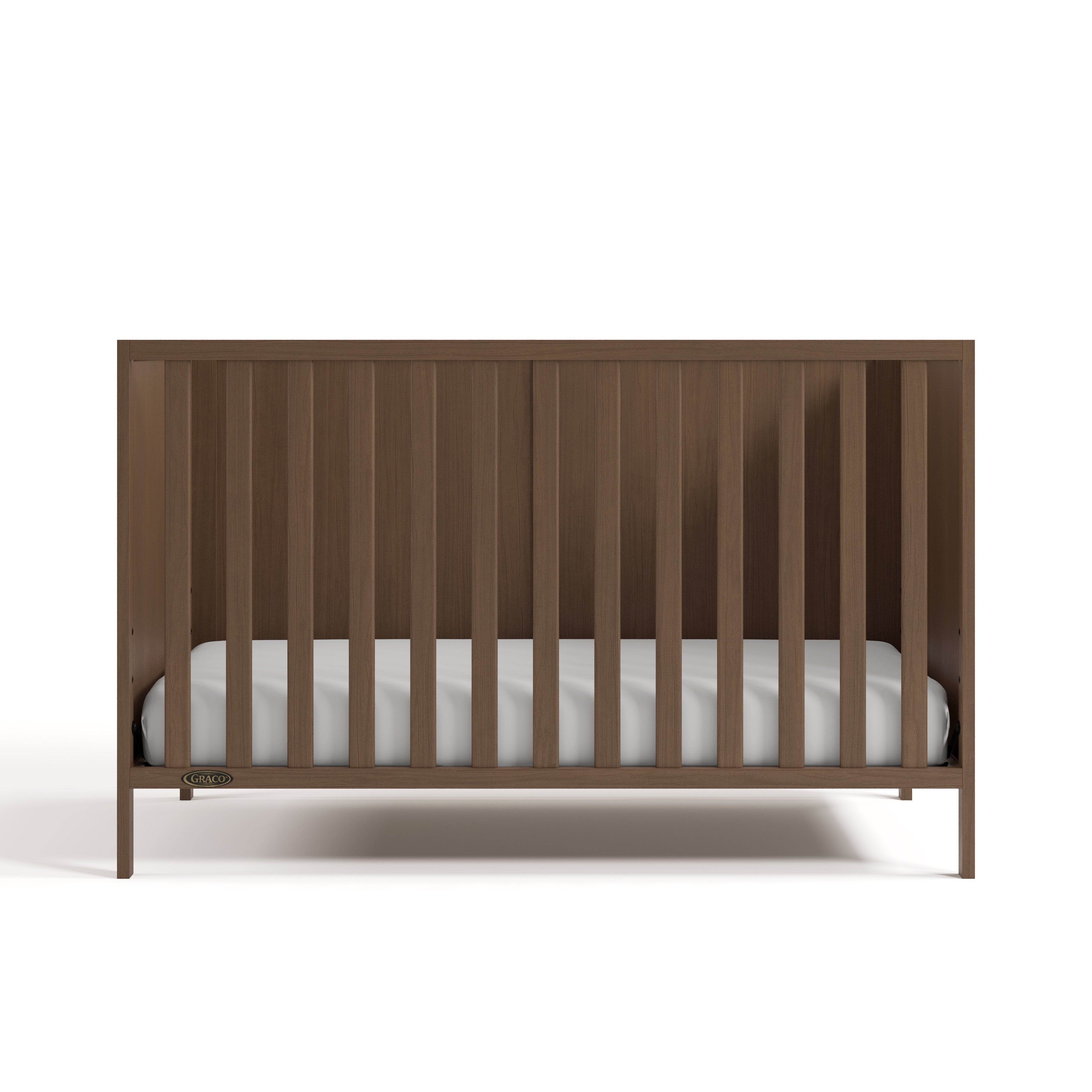 Theo hazelnut crib front view