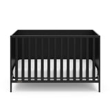 Front view of black crib